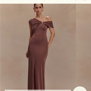 Meshki One Shoulder Brown Dress